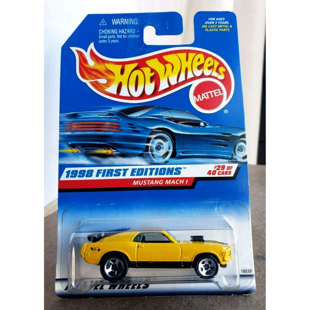 Hot Wheels FORD '70 MUSTANG MACH I Yellow 1998 First Editions 29/40 1:64 670 5SP